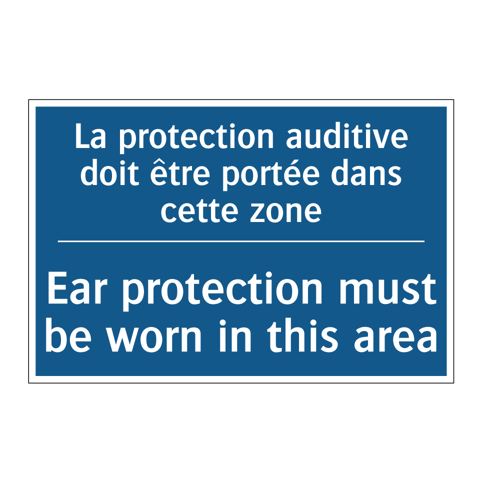 La protection auditive doit être  /.../ - Ear protection must be worn in  /.../