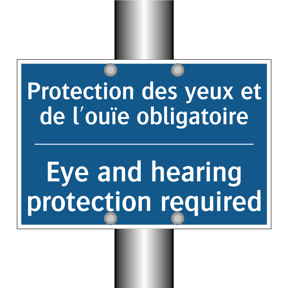 Protection des yeux et de l'ouïe  /.../ - Eye and hearing protection required /.../