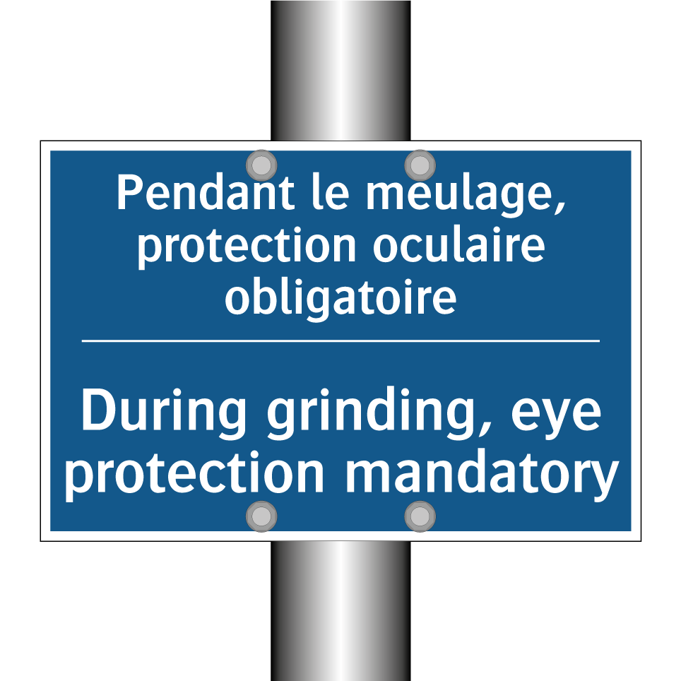 Pendant le meulage, protection  /.../ - During grinding, eye protection  /.../