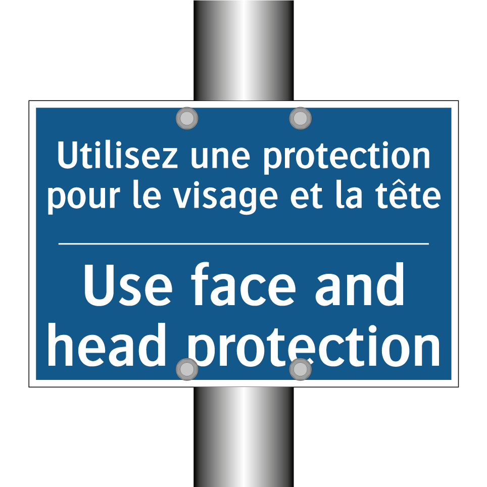 Utilisez une protection pour le  /.../ - Use face and head protection