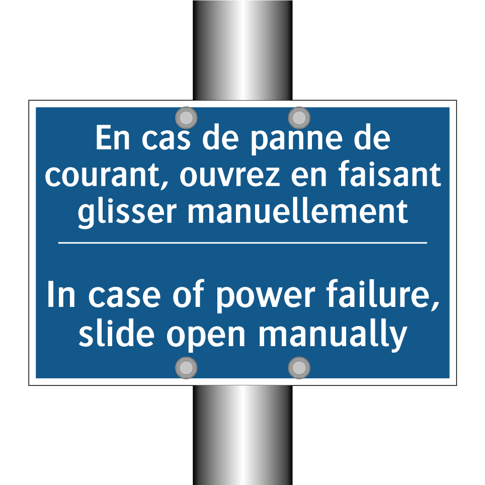 En cas de panne de courant, ouvrez  /.../ - In case of power failure, slide  /.../