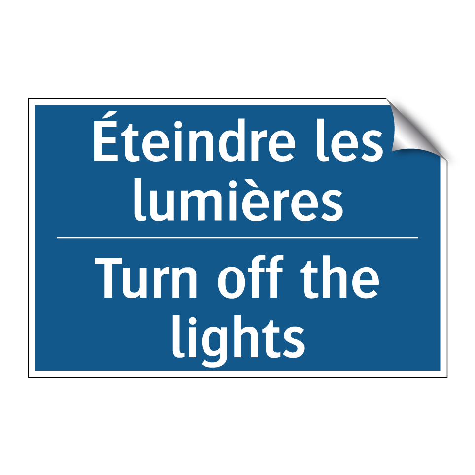 Éteindre les lumières - Turn off the lights