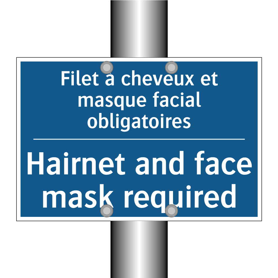 Filet à cheveux et masque facial  /.../ - Hairnet and face mask required