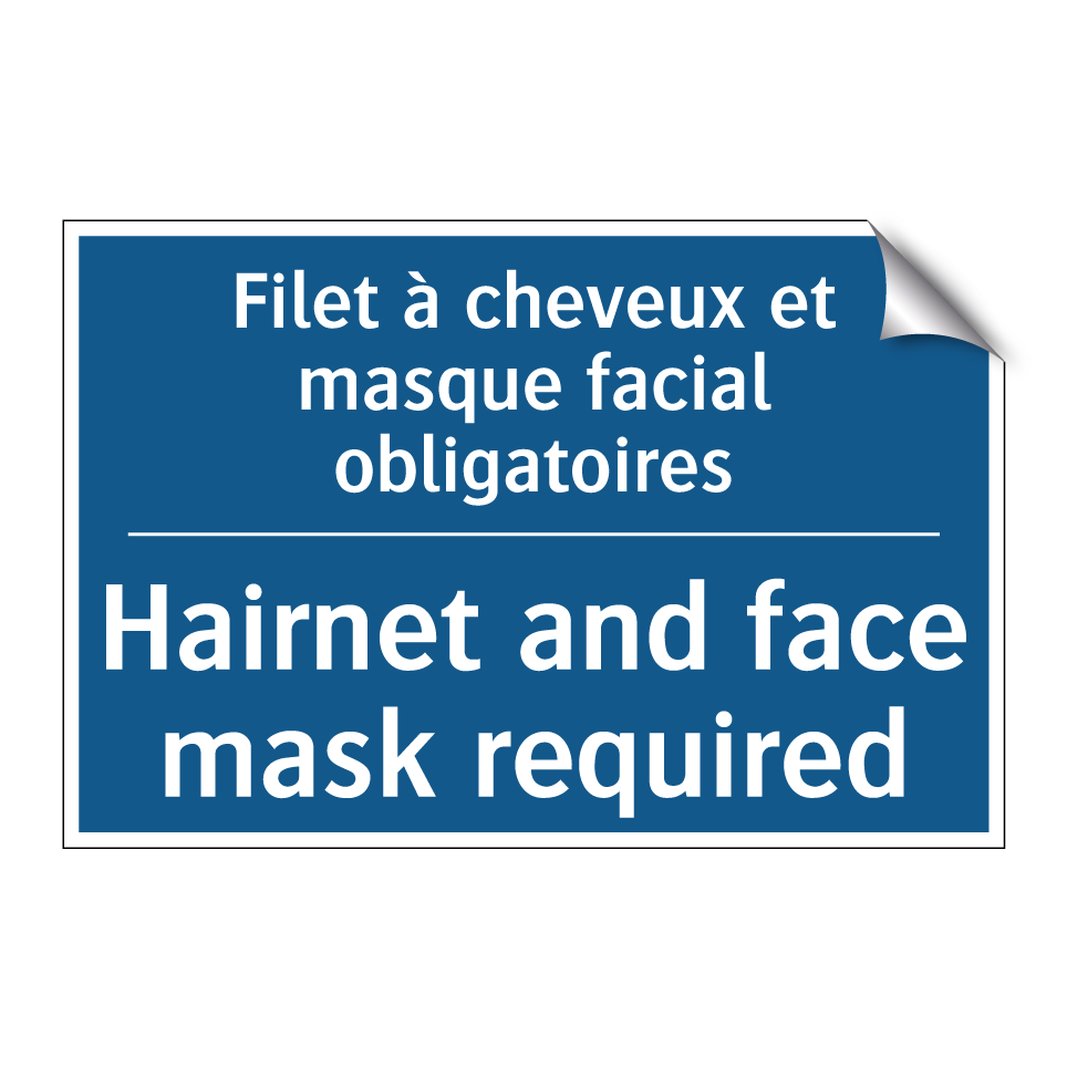Filet à cheveux et masque facial  /.../ - Hairnet and face mask required