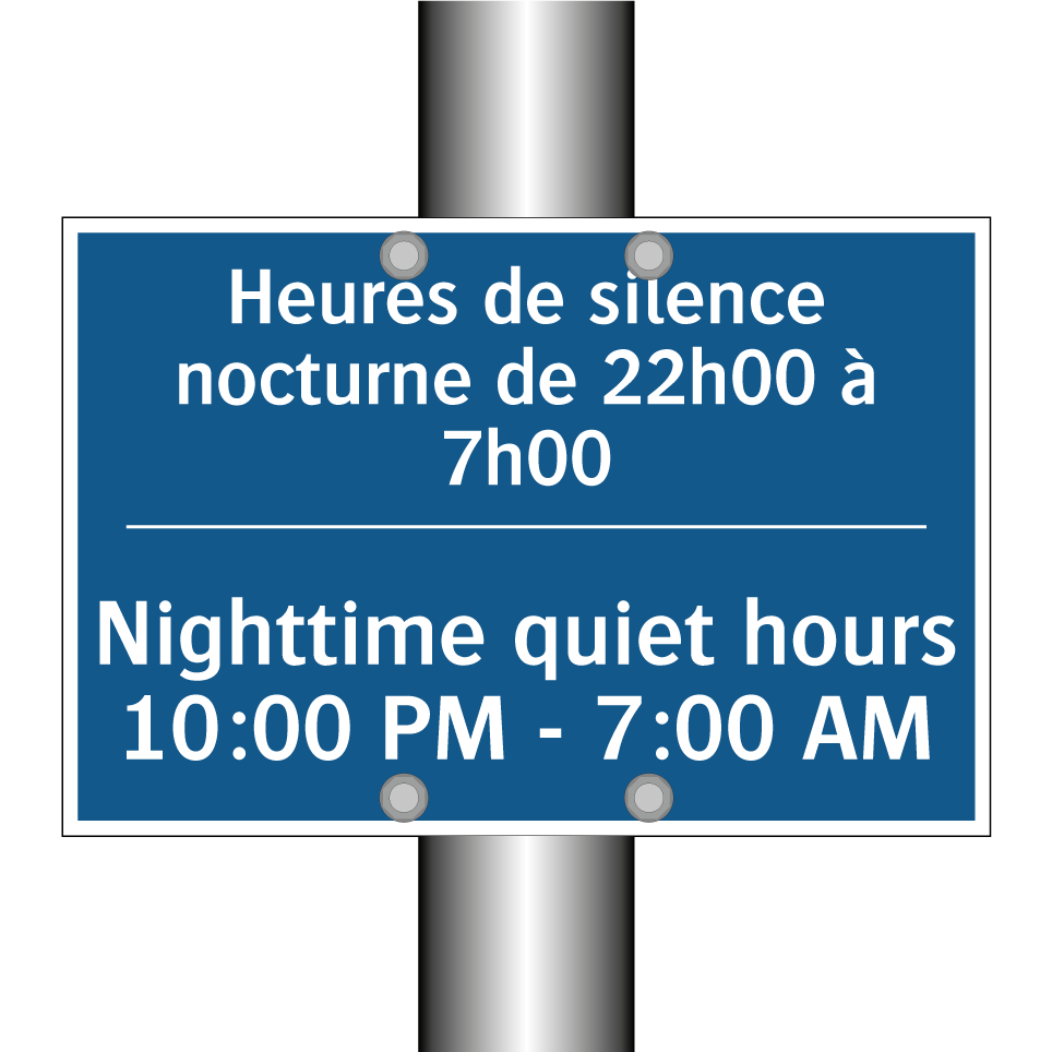 Heures de silence nocturne de  /.../ - Nighttime quiet hours 10:00 PM  /.../