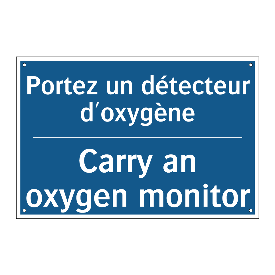 Portez un détecteur d'oxygène - Carry an oxygen monitor