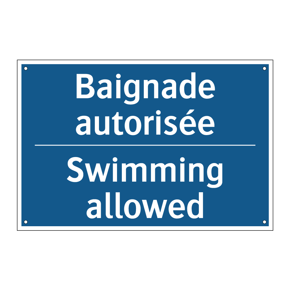 Baignade autorisée - Swimming allowed