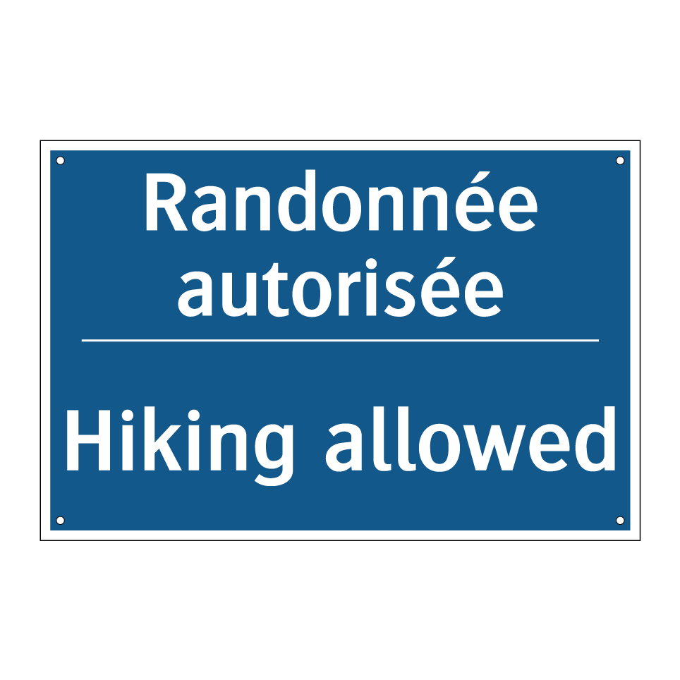 Randonnée autorisée - Hiking allowed