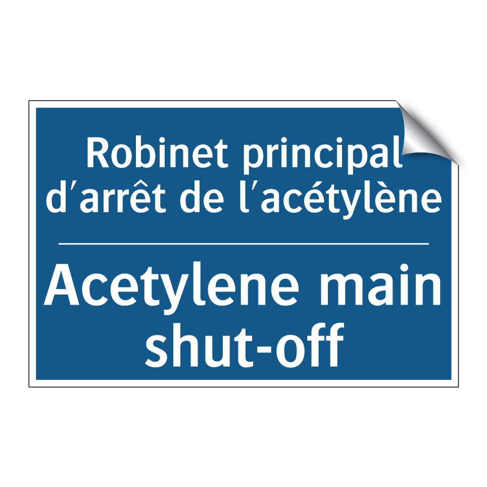 Robinet principal d'arrêt de l'acétylène /.../ - Acetylene main shut-off
