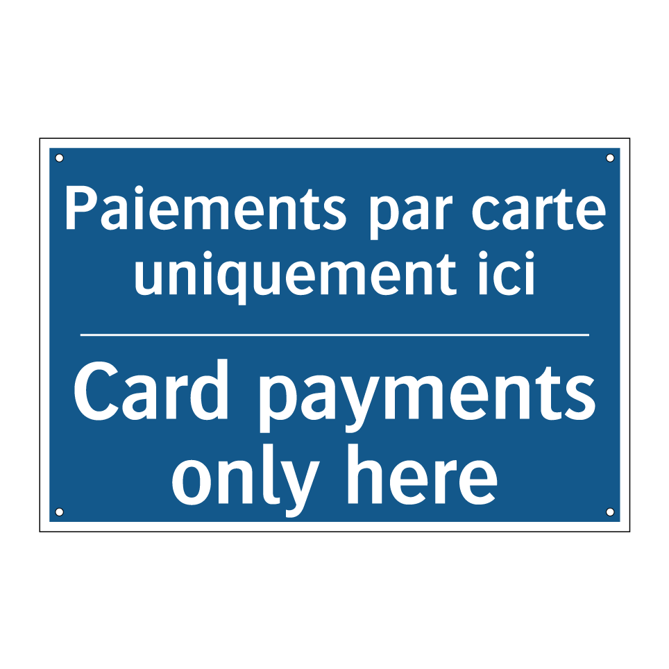 Paiements par carte uniquement  /.../ - Card payments only here