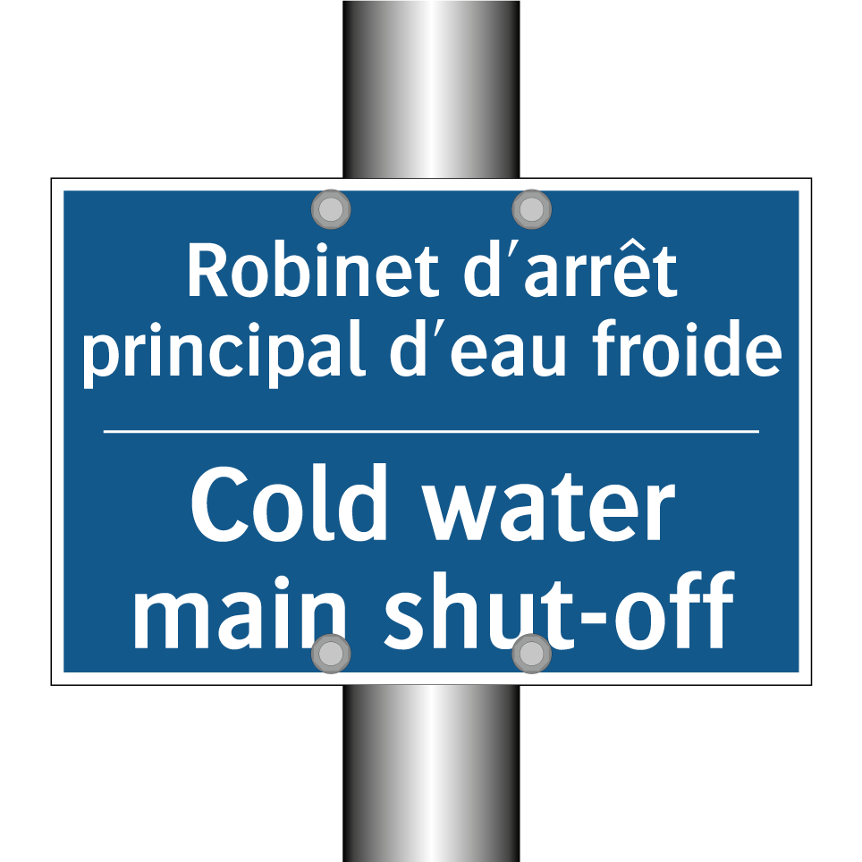Robinet d'arrêt principal d'eau  /.../ - Cold water main shut-off