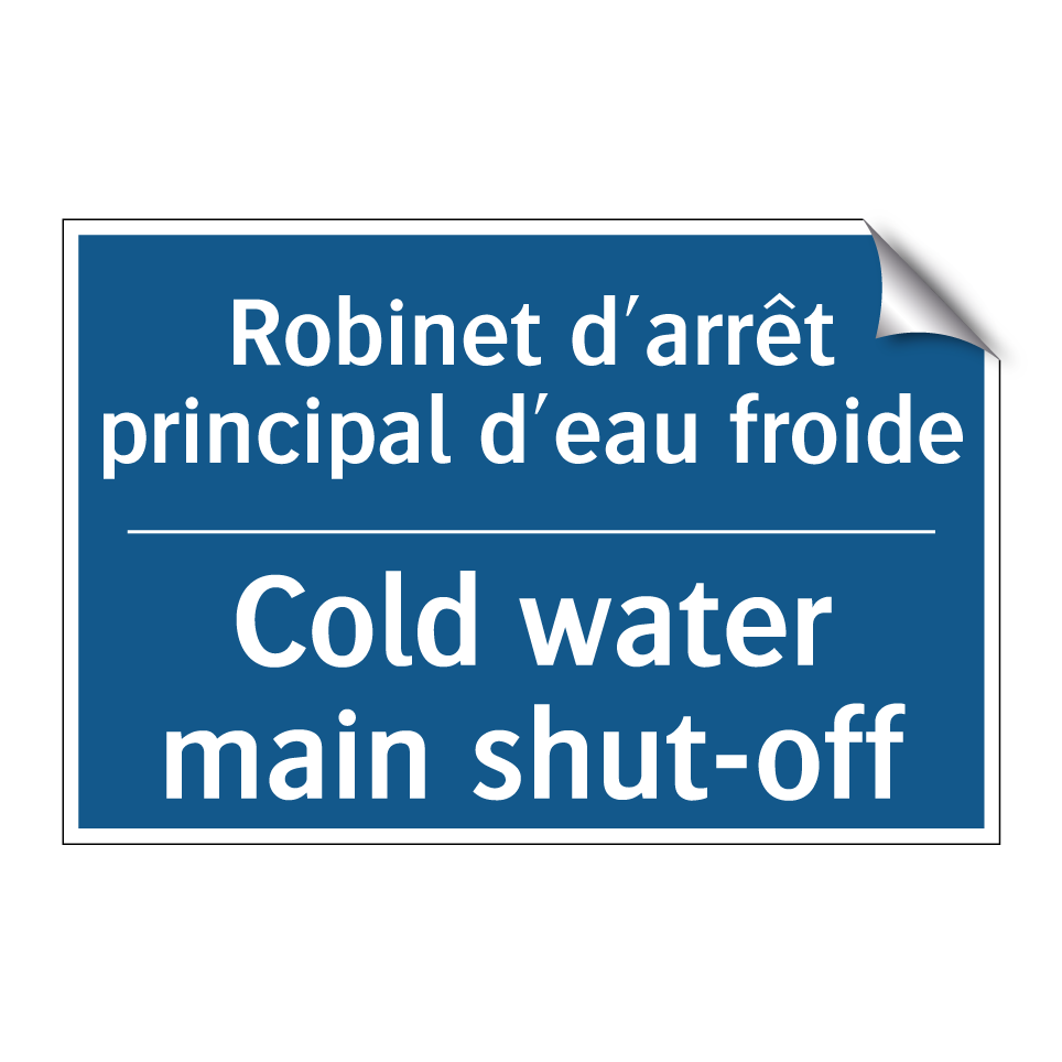 Robinet d'arrêt principal d'eau  /.../ - Cold water main shut-off