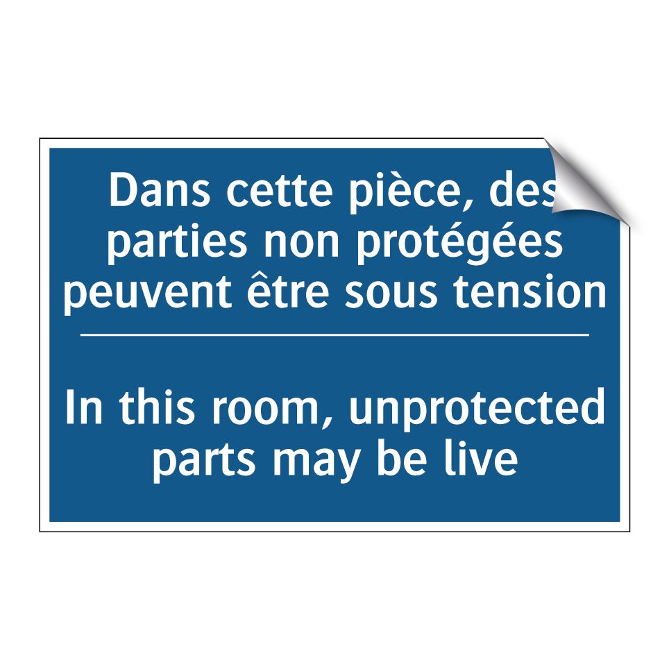 Dans cette pièce, des parties  /.../ - In this room, unprotected parts  /.../