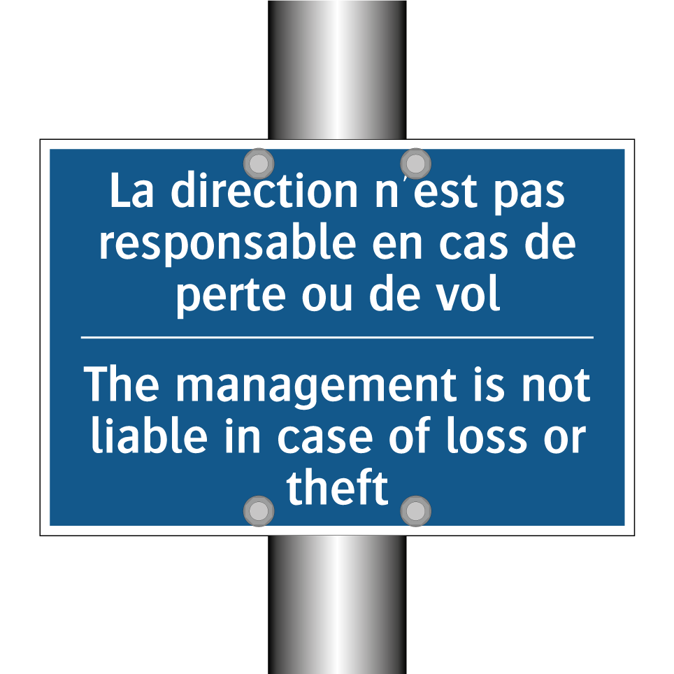 La direction n'est pas responsable  /.../ - The management is not liable in  /.../