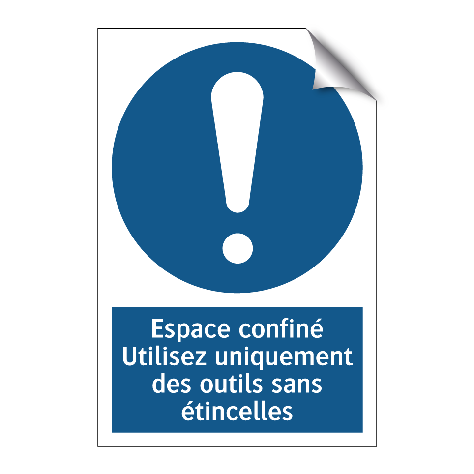 Espace confiné Utilisez uniquement des outils sans étincelles