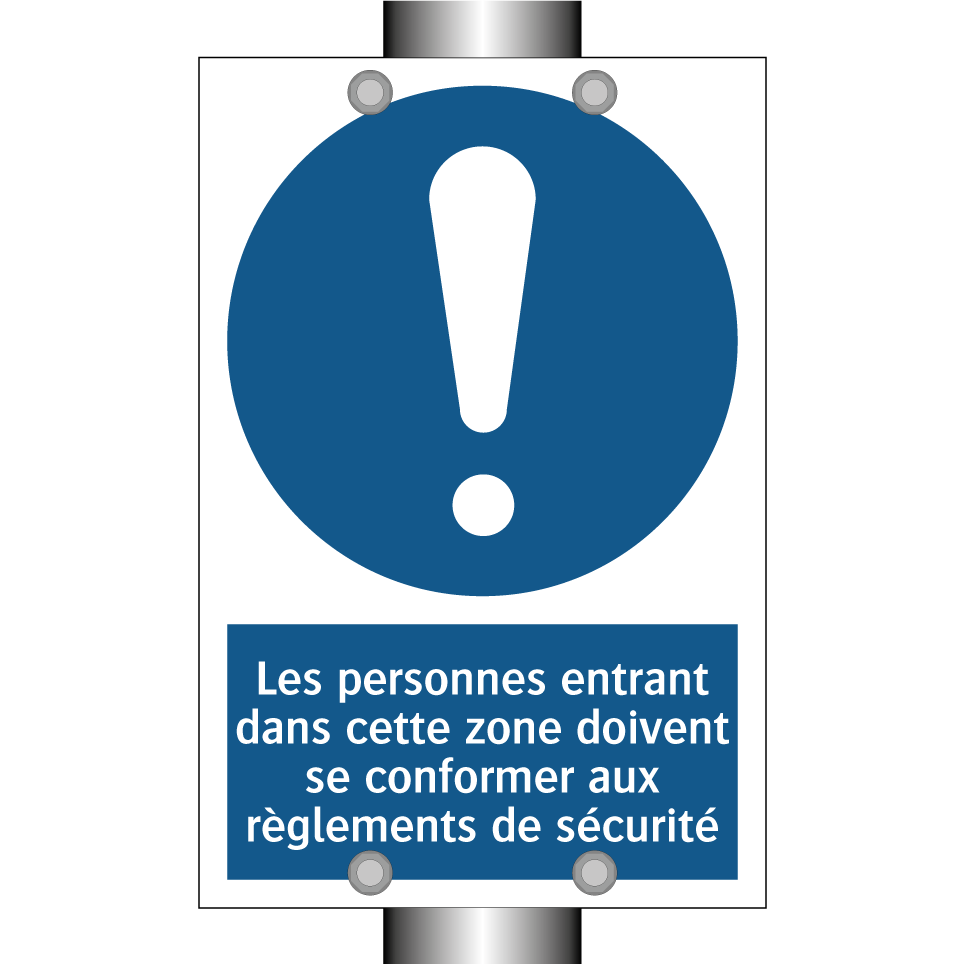 Les personnes entrant dans cette zone doivent se conformer aux règlements de sécurité