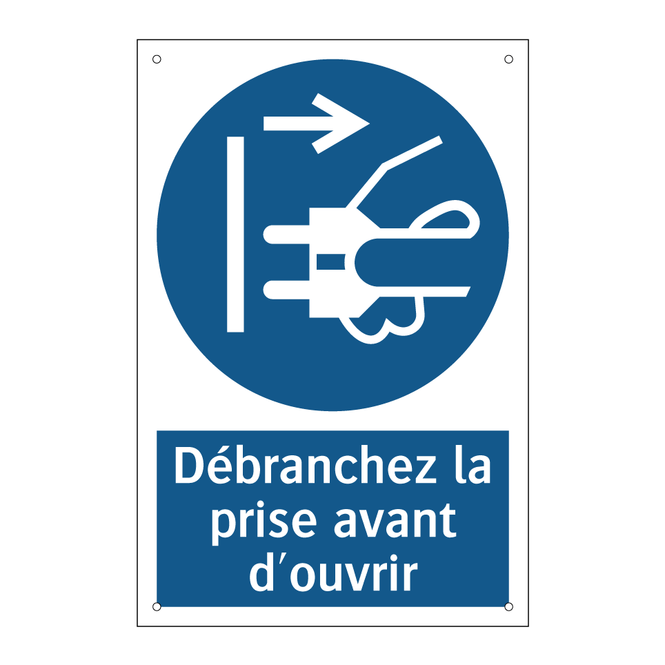 Débranchez la prise avant d'ouvrir