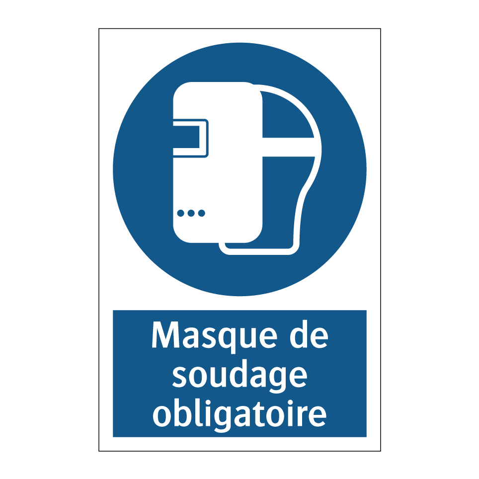 Masque de soudage obligatoire