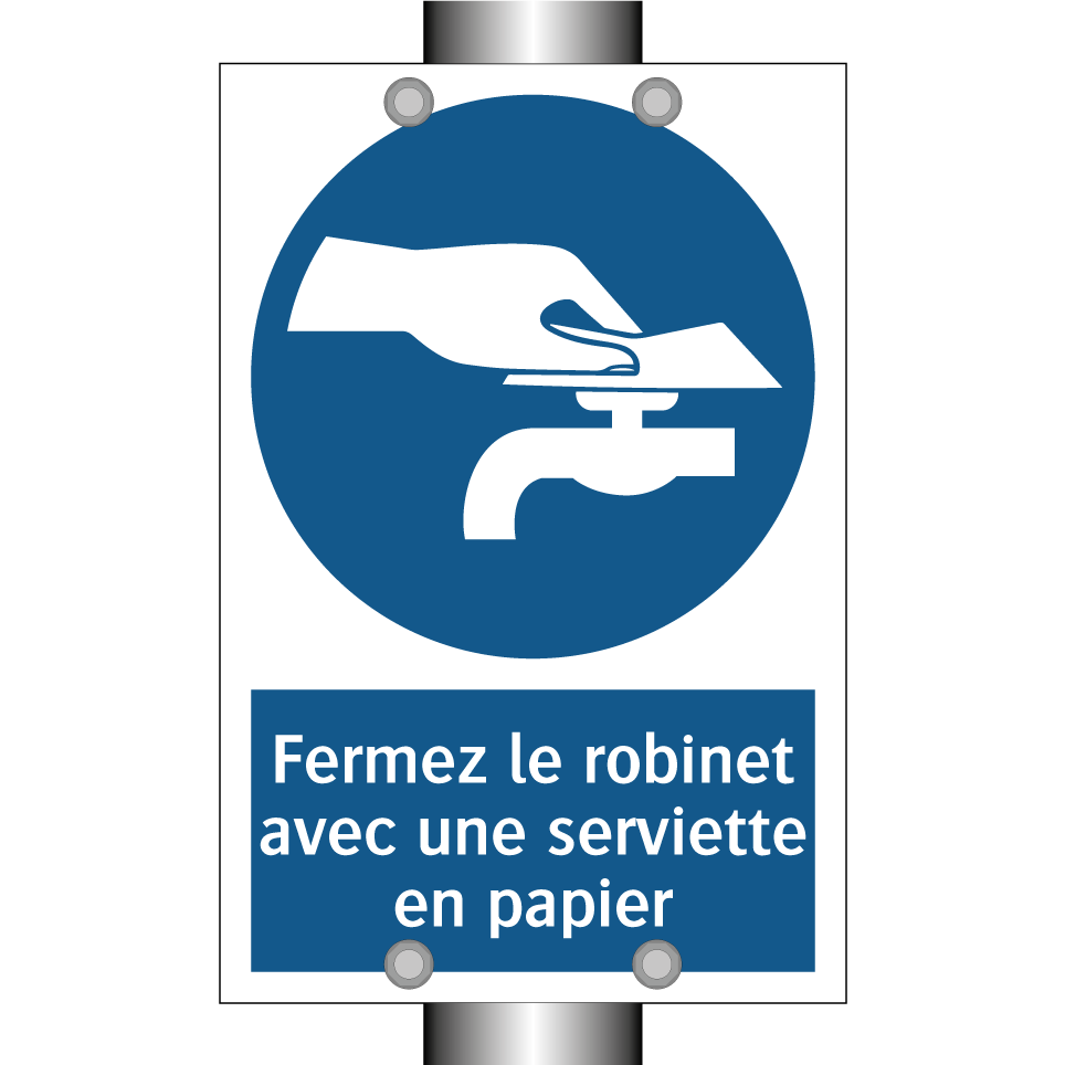 Fermez le robinet avec une serviette en papier