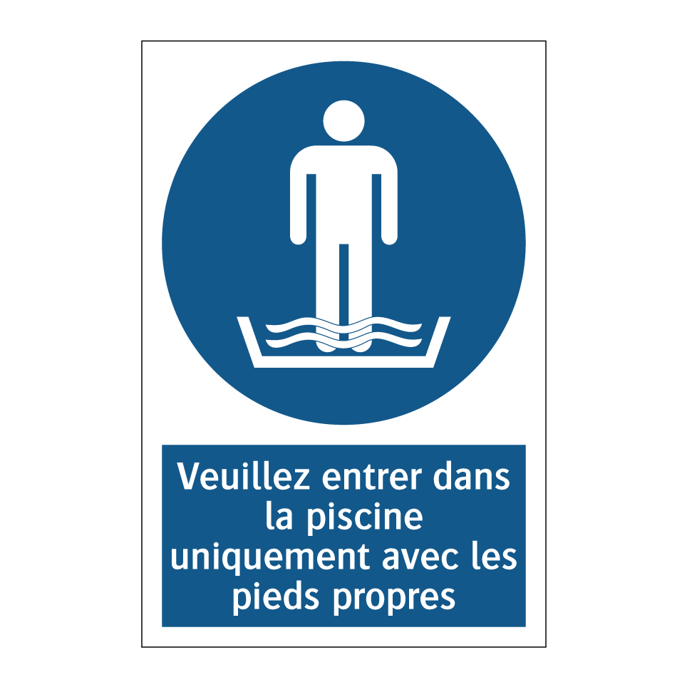 Veuillez entrer dans la piscine uniquement avec les pieds propres.