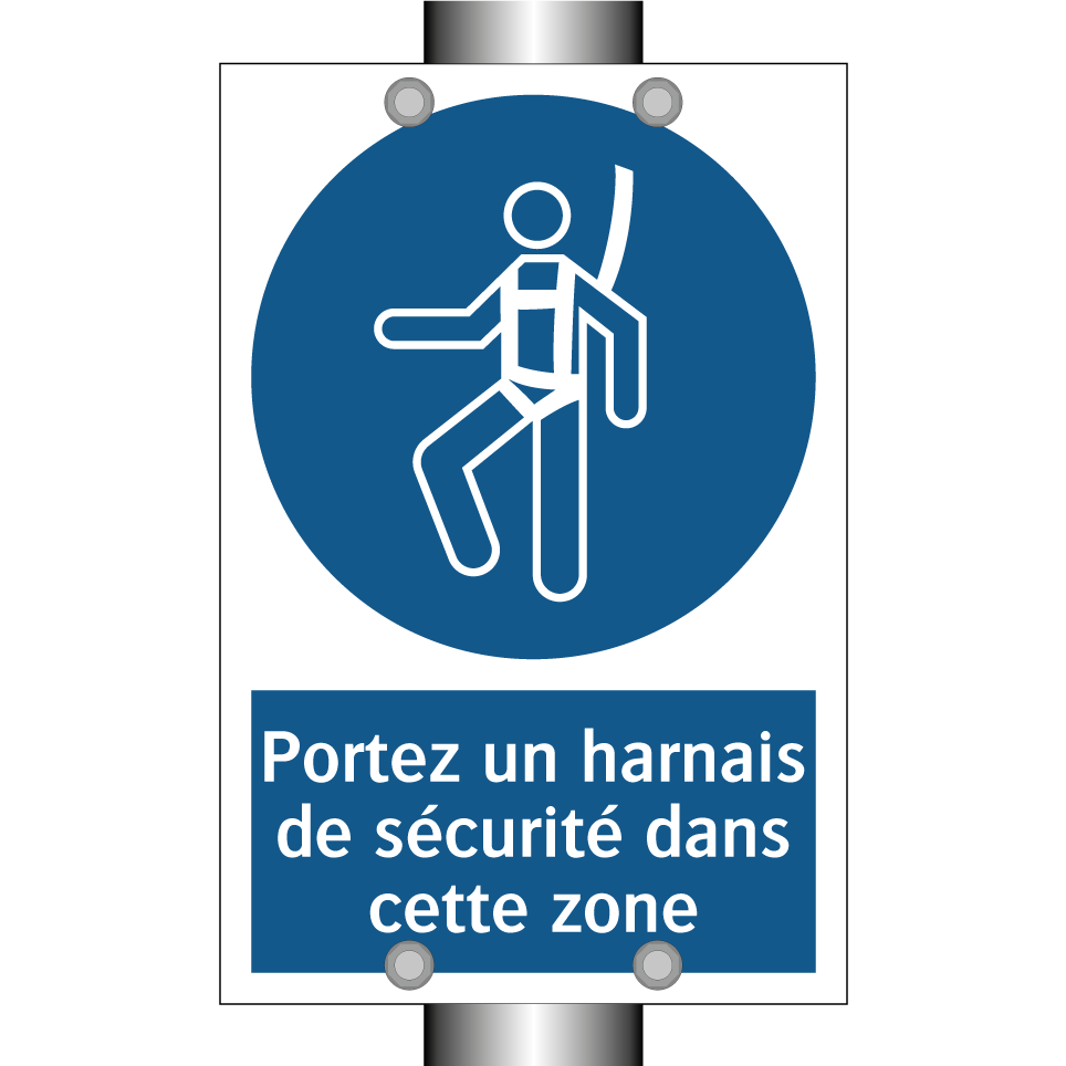 Portez un harnais de sécurité dans cette zone