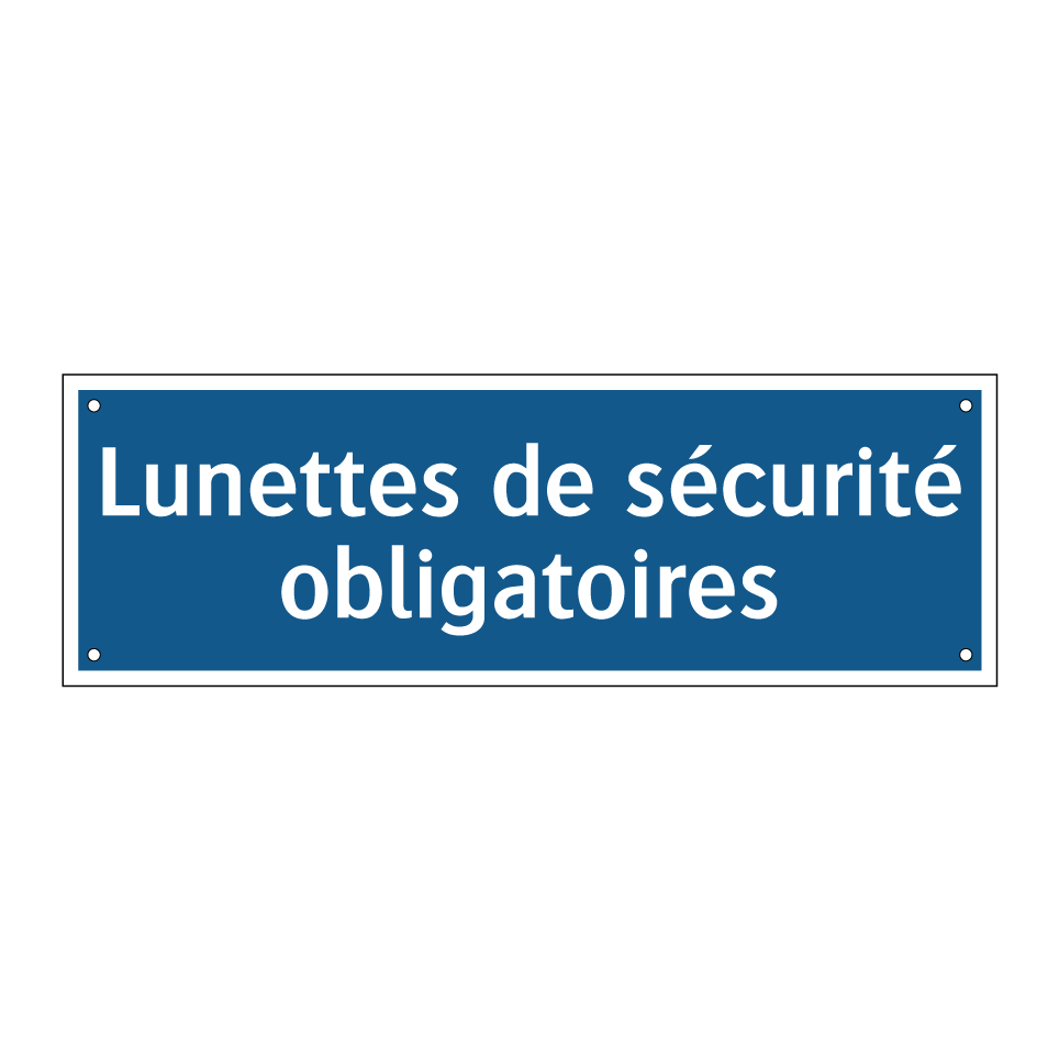 Lunettes de sécurité obligatoires