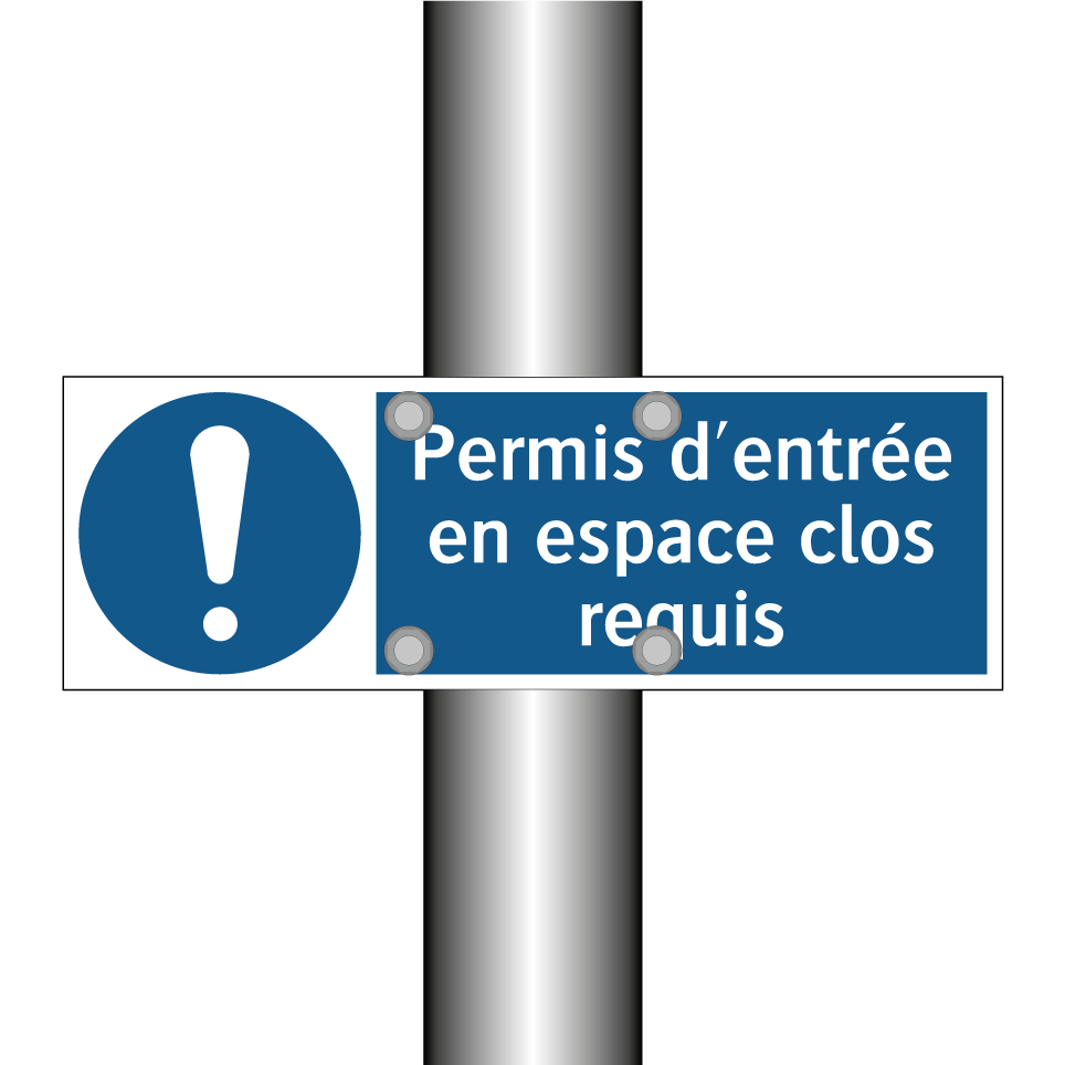 Permis d'entrée en espace clos requis