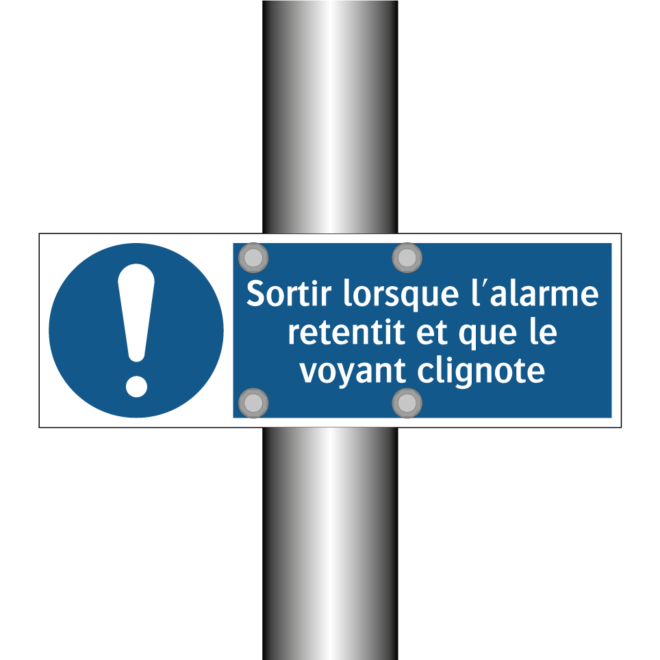Sortir lorsque l'alarme retentit et que le voyant clignote