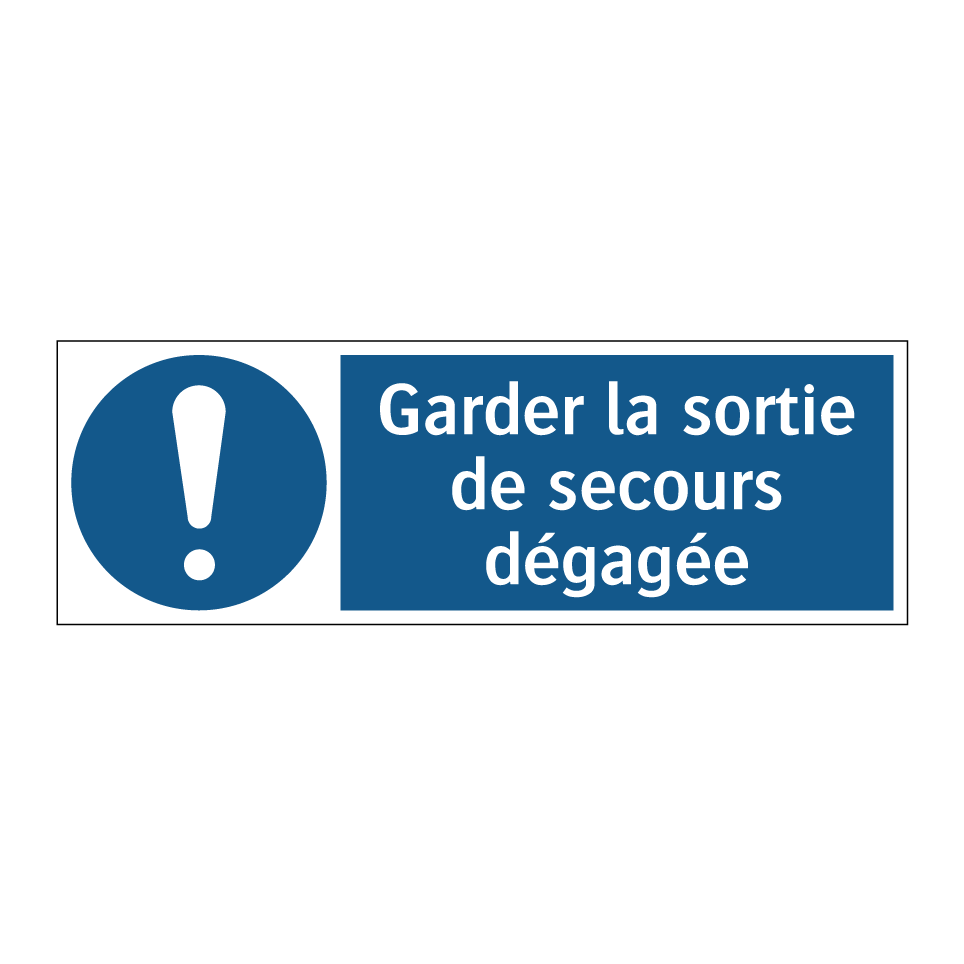 Garder la sortie de secours dégagée