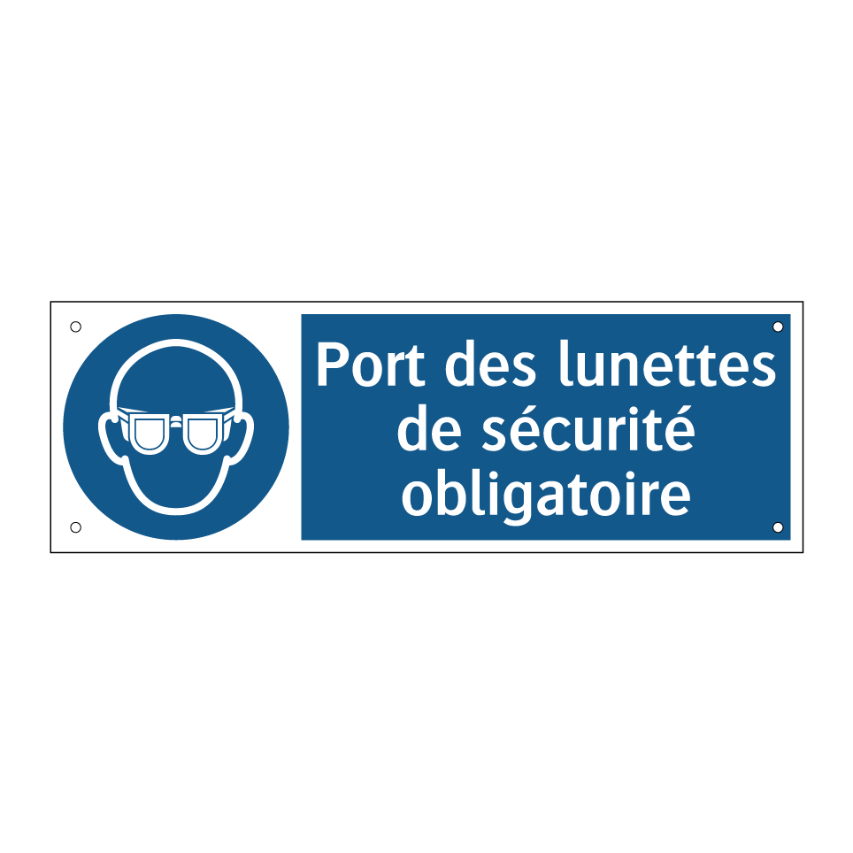 Port des lunettes de sécurité obligatoire
