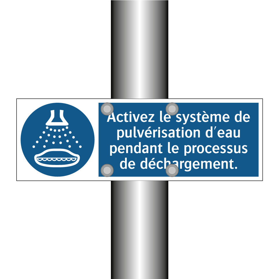 Activez le système de pulvérisation d'eau pendant le processus de déchargement.