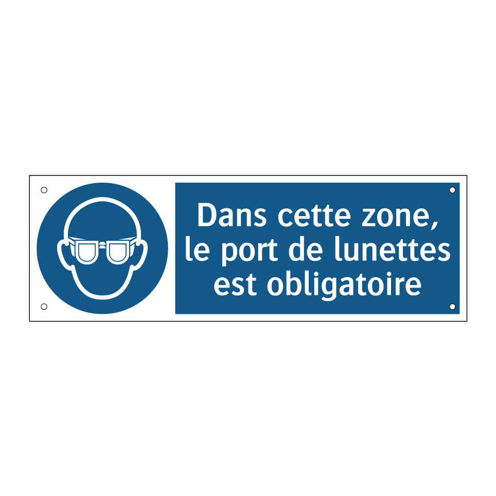 Dans cette zone, le port de lunettes est obligatoire