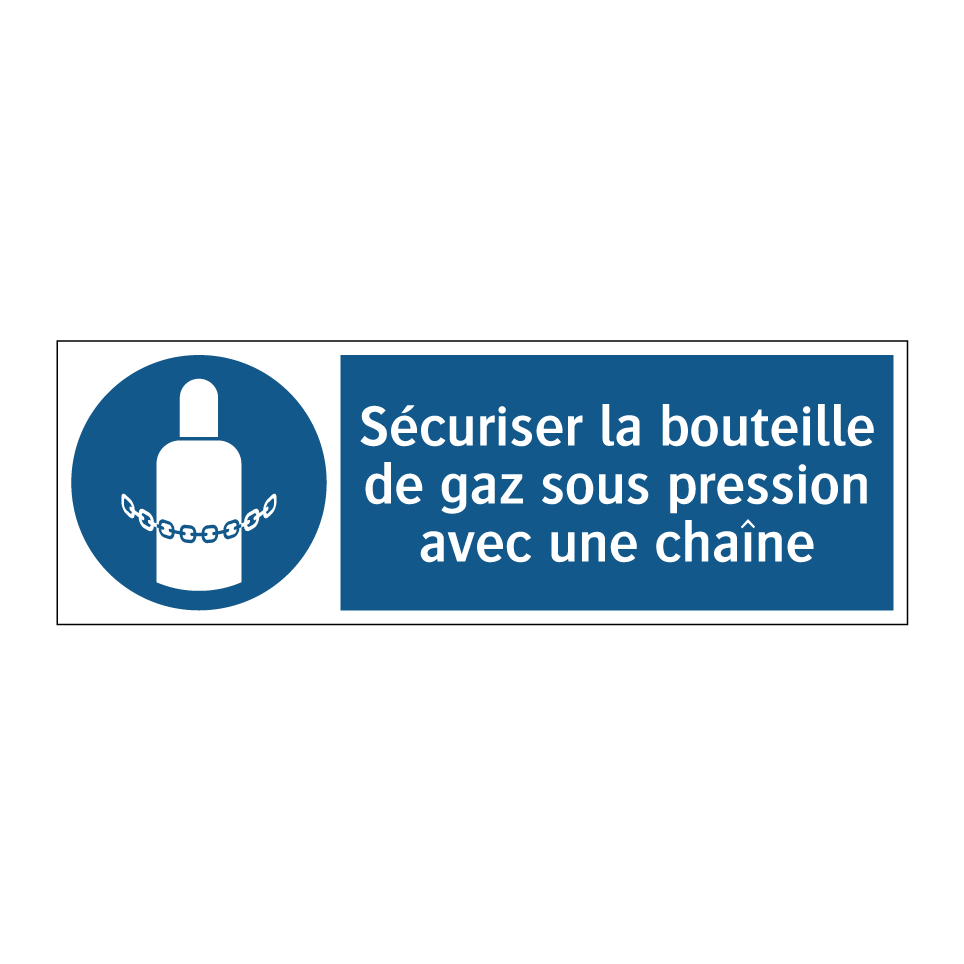 Sécuriser la bouteille de gaz sous pression avec une chaîne