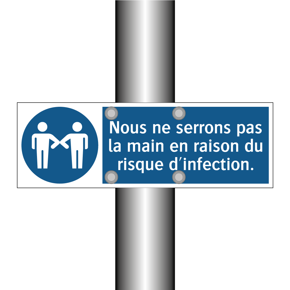 Nous ne serrons pas la main en raison du risque d'infection.