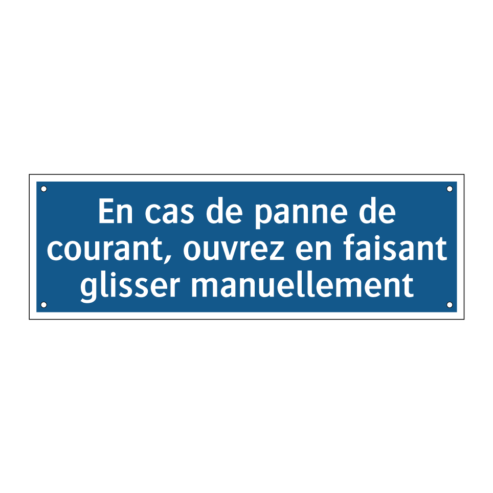 En cas de panne de courant, ouvrez en faisant glisser manuellement