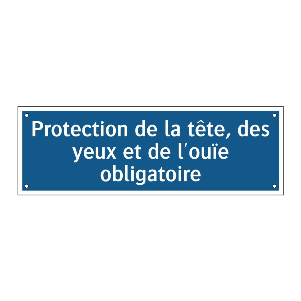 Protection de la tête, des yeux et de l'ouïe obligatoire