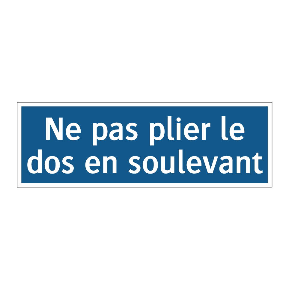 Ne pas plier le dos en soulevant