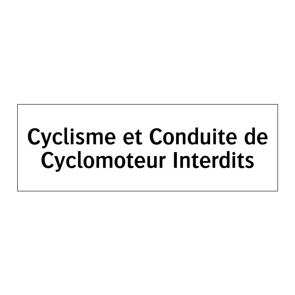 Cyclisme et Conduite de Cyclomoteur Interdits