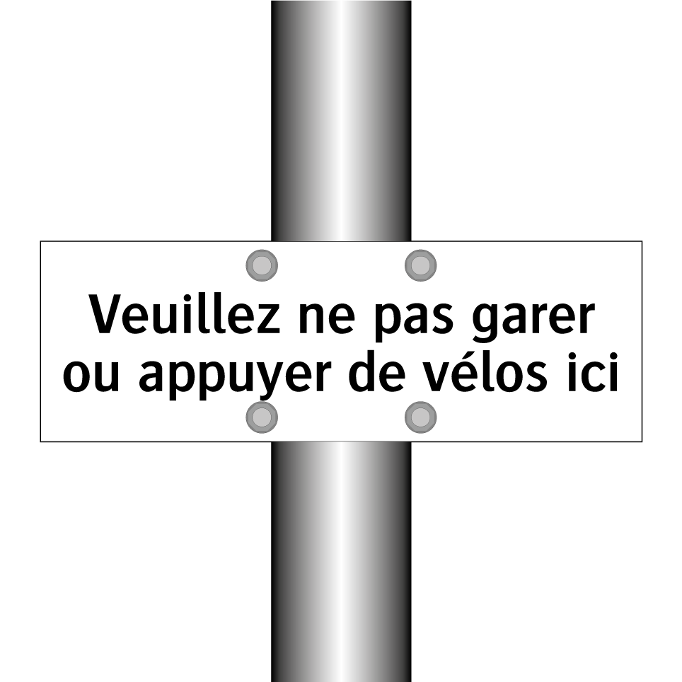 Veuillez ne pas garer ou appuyer de vélos ici