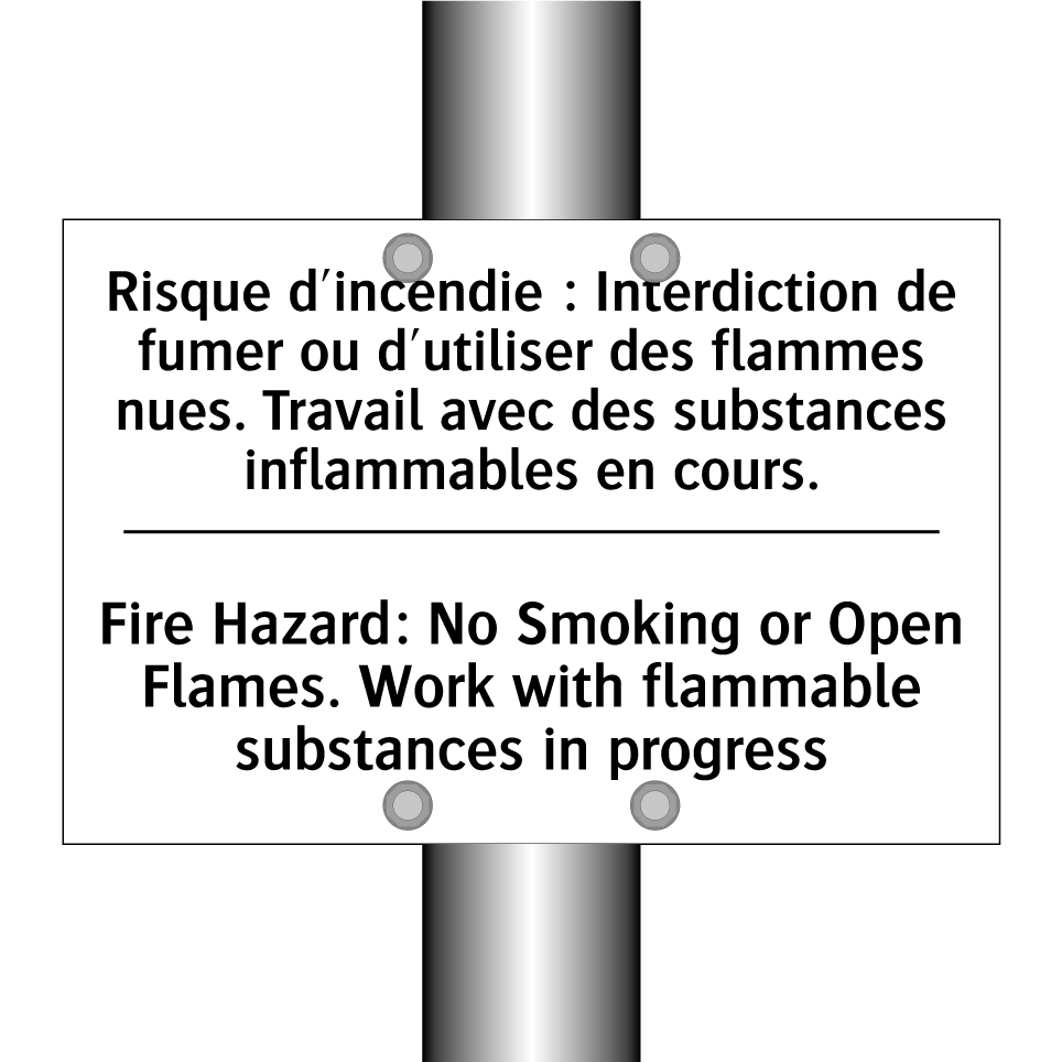 Risque d'incendie : Interdiction  /.../ - Fire Hazard: No Smoking or Open  /.../