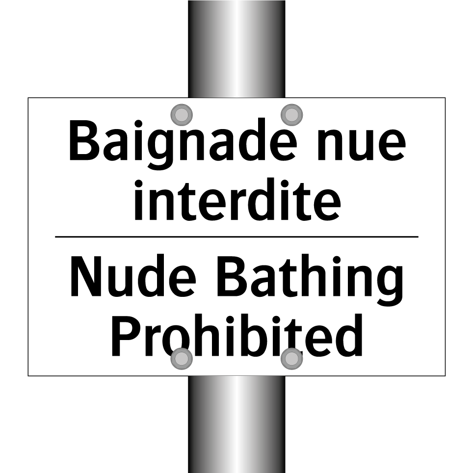 Baignade nue interdite - Nude Bathing Prohibited