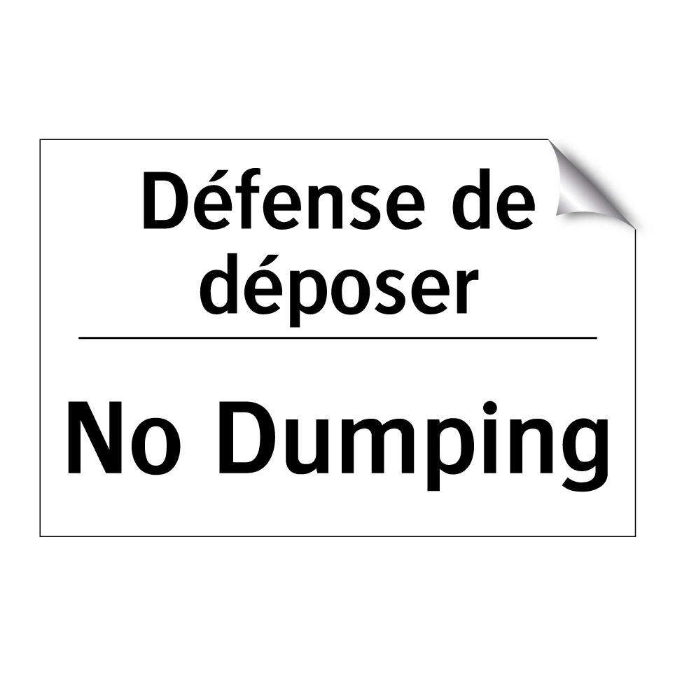 Défense de déposer - No Dumping