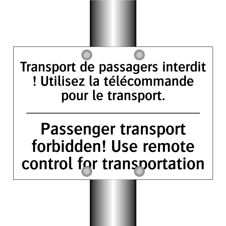 Transport de passagers interdit  /.../ - Passenger transport forbidden!  /.../