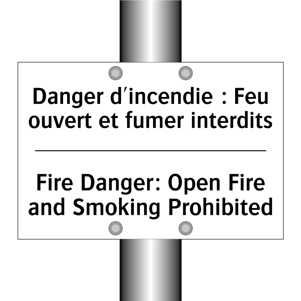 Danger d'incendie : Feu ouvert  /.../ - Fire Danger: Open Fire and Smoking  /.../