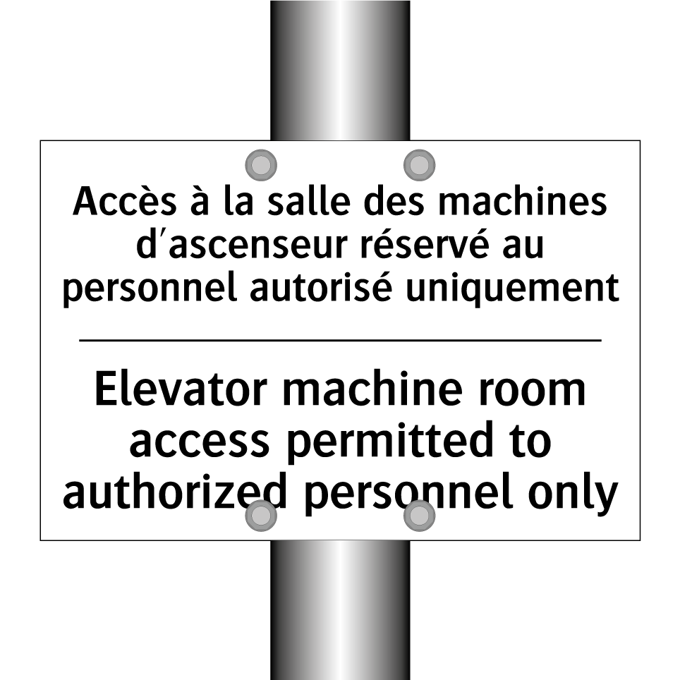 Accès à la salle des machines  /.../ - Elevator machine room access permitted  /.../