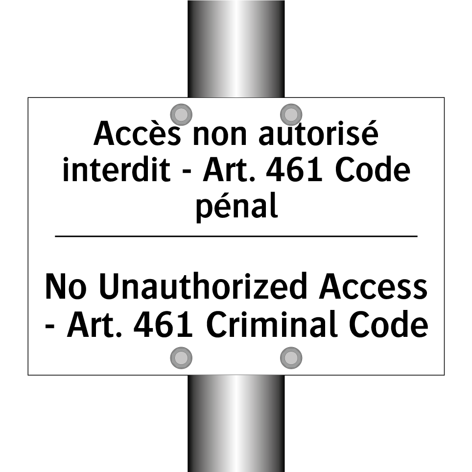 Accès non autorisé interdit -  /.../ - No Unauthorized Access - Art.  /.../