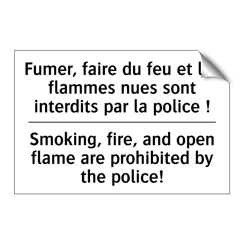 Fumer, faire du feu et les flammes  /.../ - Smoking, fire, and open flame  /.../