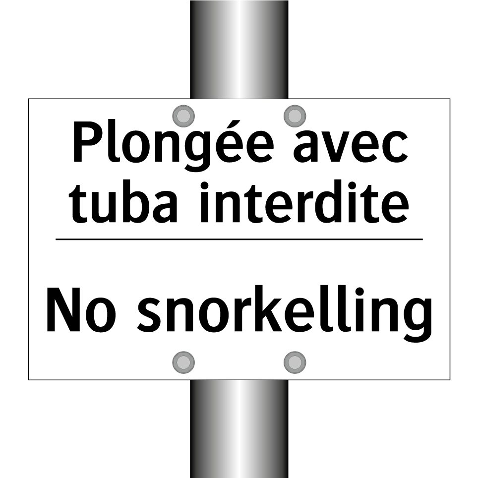 Plongée avec tuba interdite - No snorkelling