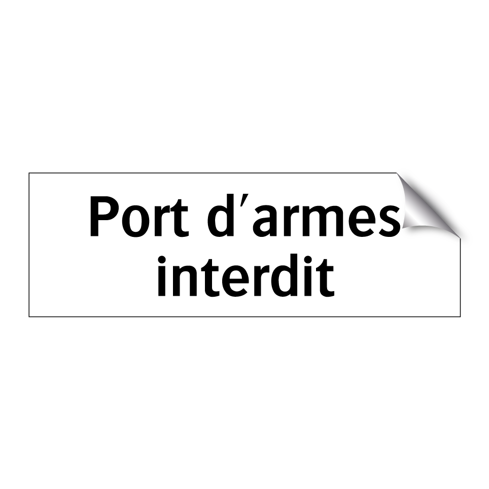 Port d'armes interdit
