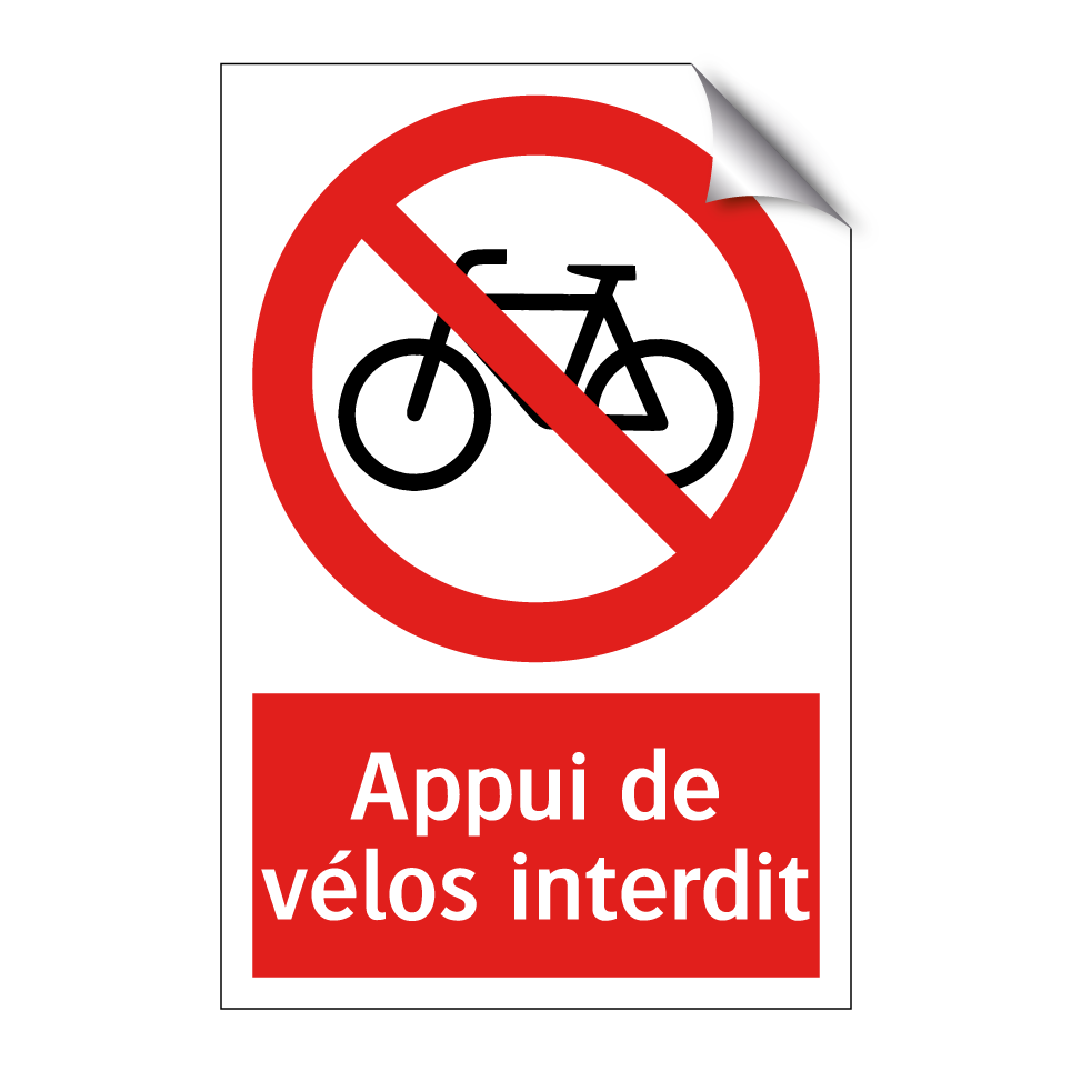 Appui de vélos interdit
